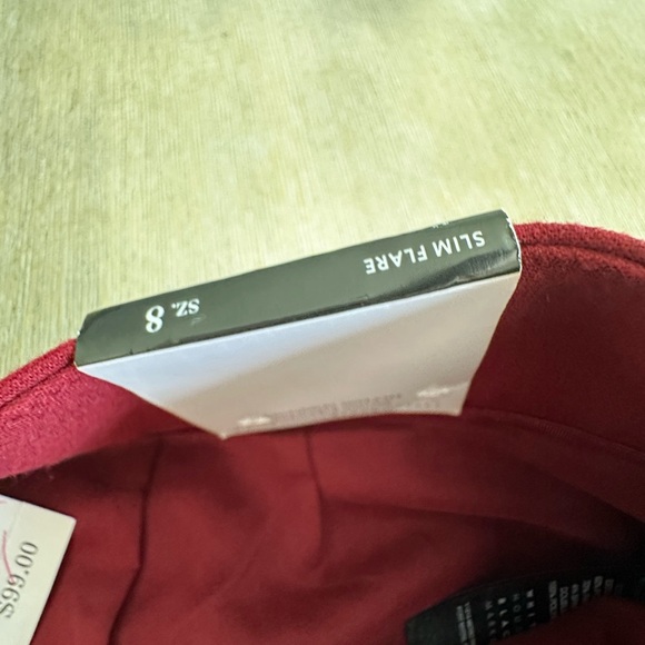 White House black market burgundy Women's stretch slim flare 8R - Picture 4 of 10